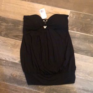 NWT black top with rhinestone accent